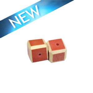 Melon Colored dice wood beads