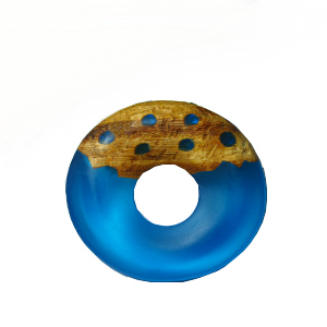 Frosted turquoise blue resin with matte finish mahogany wood