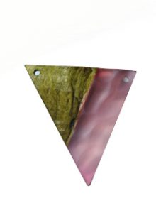 Robles drift wood with pasted rose pink resin triangle