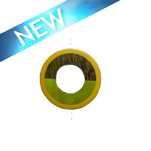 Palmwood donut pendant with frosted resin inset buff yellow
