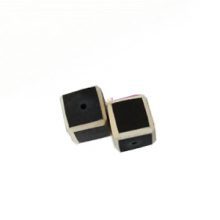 Black colored dice wood beads 15mm