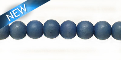 Wholesale White wood 6mm round dyed beads Turquoise
