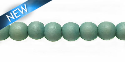 Wholesale White wood 6mm round dyed beads pastel green
