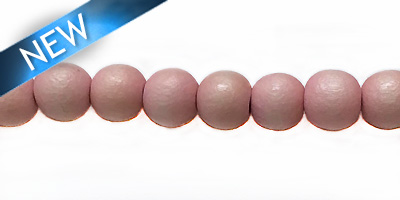 Wholesale White wood 6mm round dyed beads pastel pink