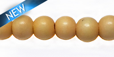 Wholesale White wood 8mm round dyed beads pastel yellow