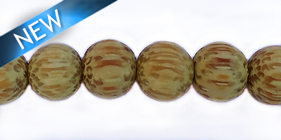 Wholesale Dyed Palmwood 8mm round beads yellow