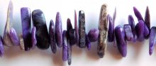 Wholesale Charoite long chips tip drilled 2-5mmX8-21mm