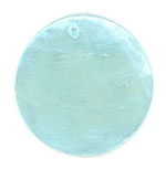 Capiz Shell Light Blue round Pendant 25mm