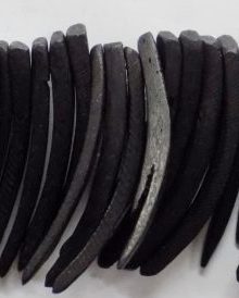 Coconut shell sticks dyed black 10x50mm